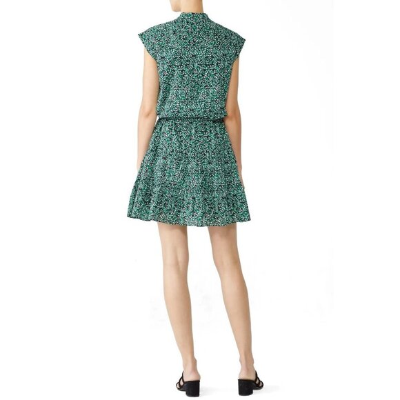 Rebecca Minkoff Green Black Floral Ollie Mini Dress Size XXS - Picture 2 of 9